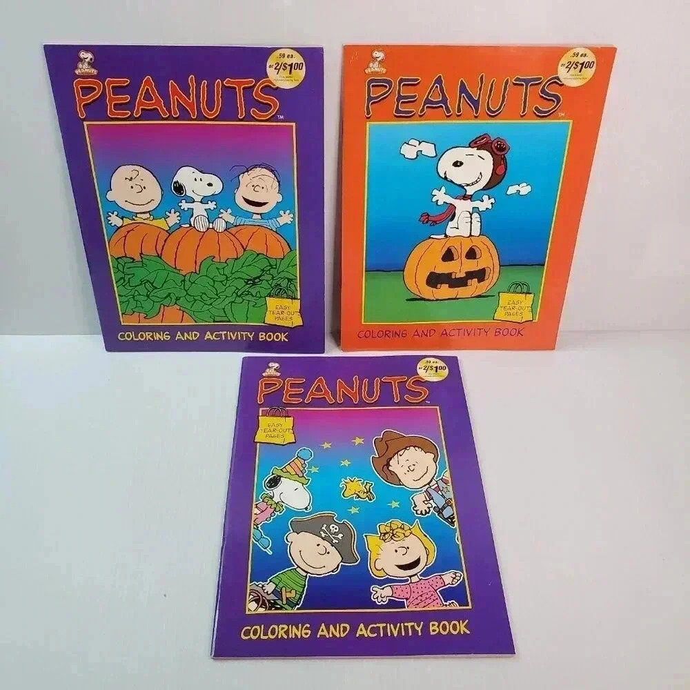 Peanuts Happy Halloween Coloring & Activity Books (Lot Of 3) Easy Tear Out Pages